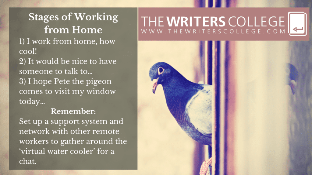 freelance writer working from home